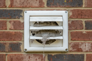 clogged dryer vent with lint, fire hazard preventative maintenance tips